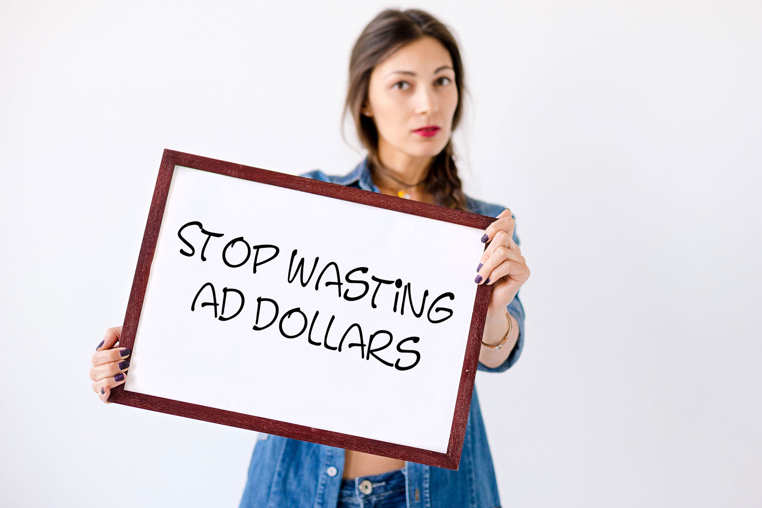 Woman Holding Advertising Sign